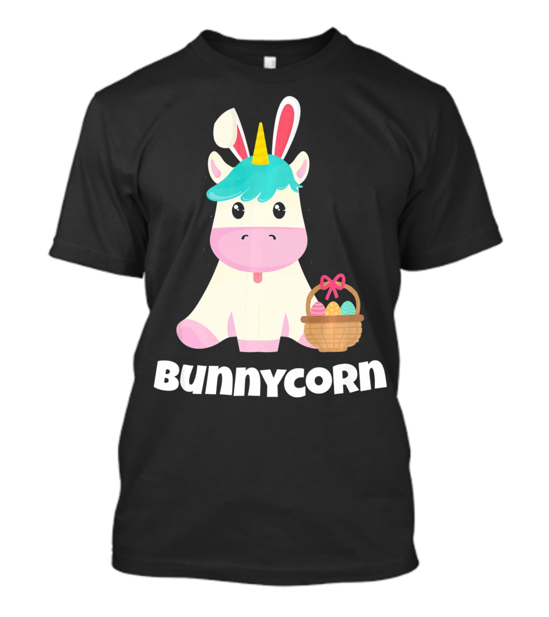 Bunnycorn Easter Unicorn With Bunny Ears And Basket T-Shirt