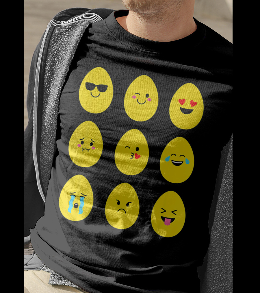 Funny Easter Emoticon Egg Faces With Expressions T-Shirt