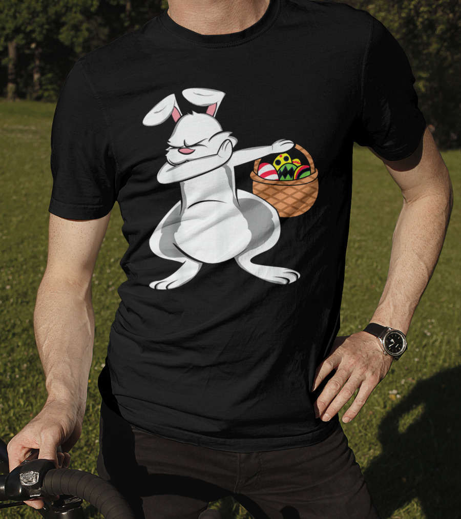 Easter Bunny Dab With Basket Of Colorful Eggs T-Shirt