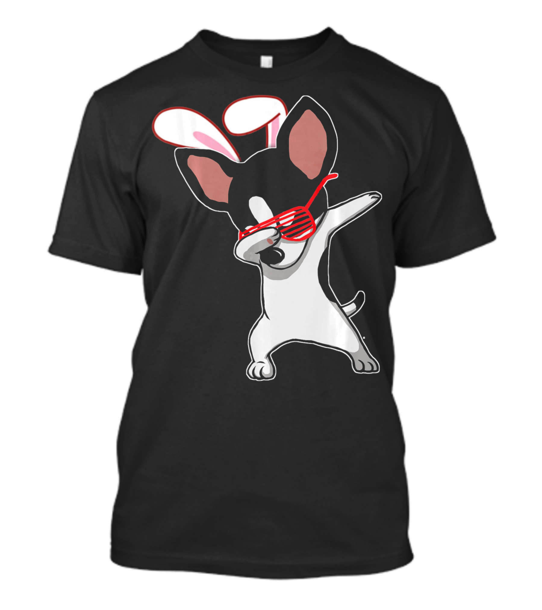 Easter Bunny Dabbing Chihuahua With Bunny Ears And Sunglasses T-Shirt