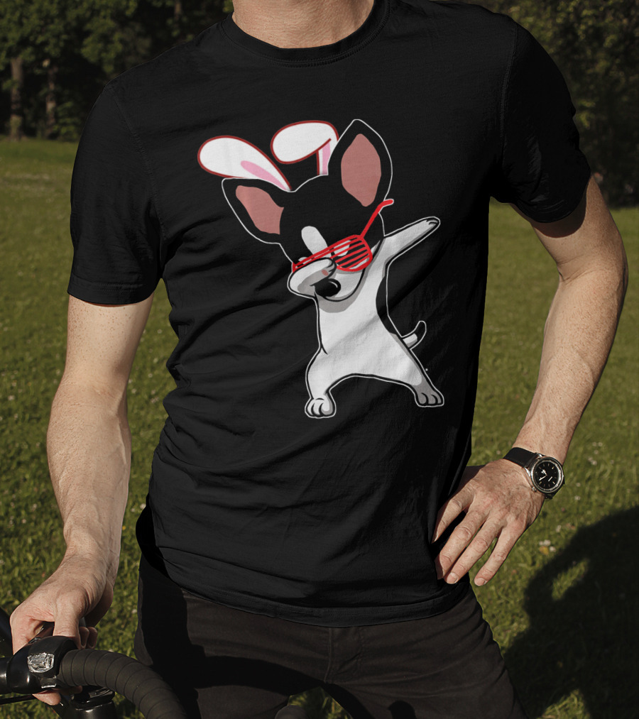 Easter Bunny Dabbing Chihuahua With Bunny Ears And Sunglasses T-Shirt