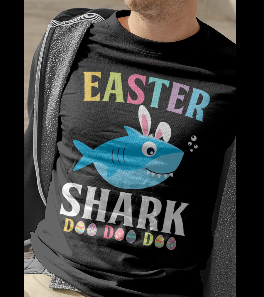 Easter Shark Bunny Do Do Do Kids Toddler T-Shirt
