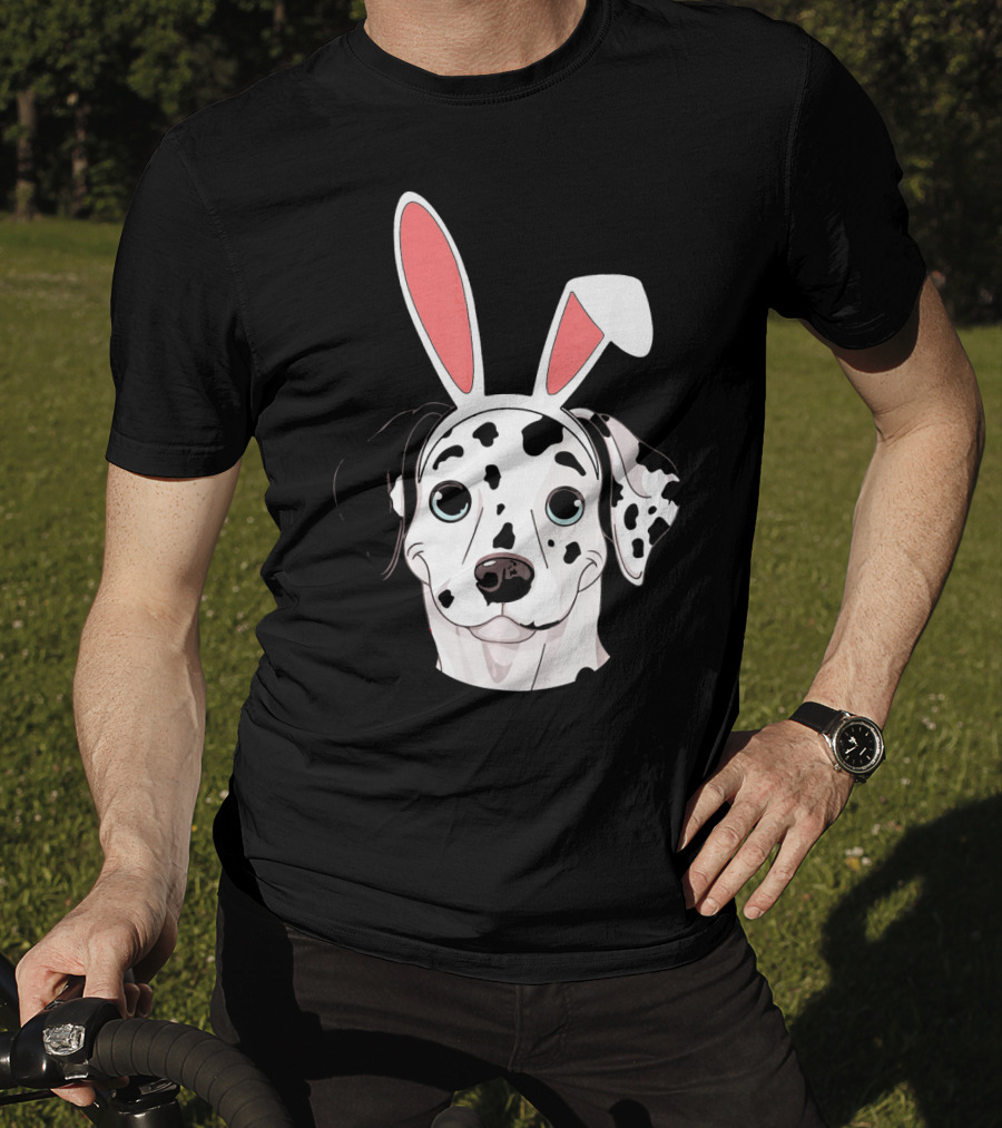 Dalmatian With Bunny Ears For Happy Easter T-Shirt