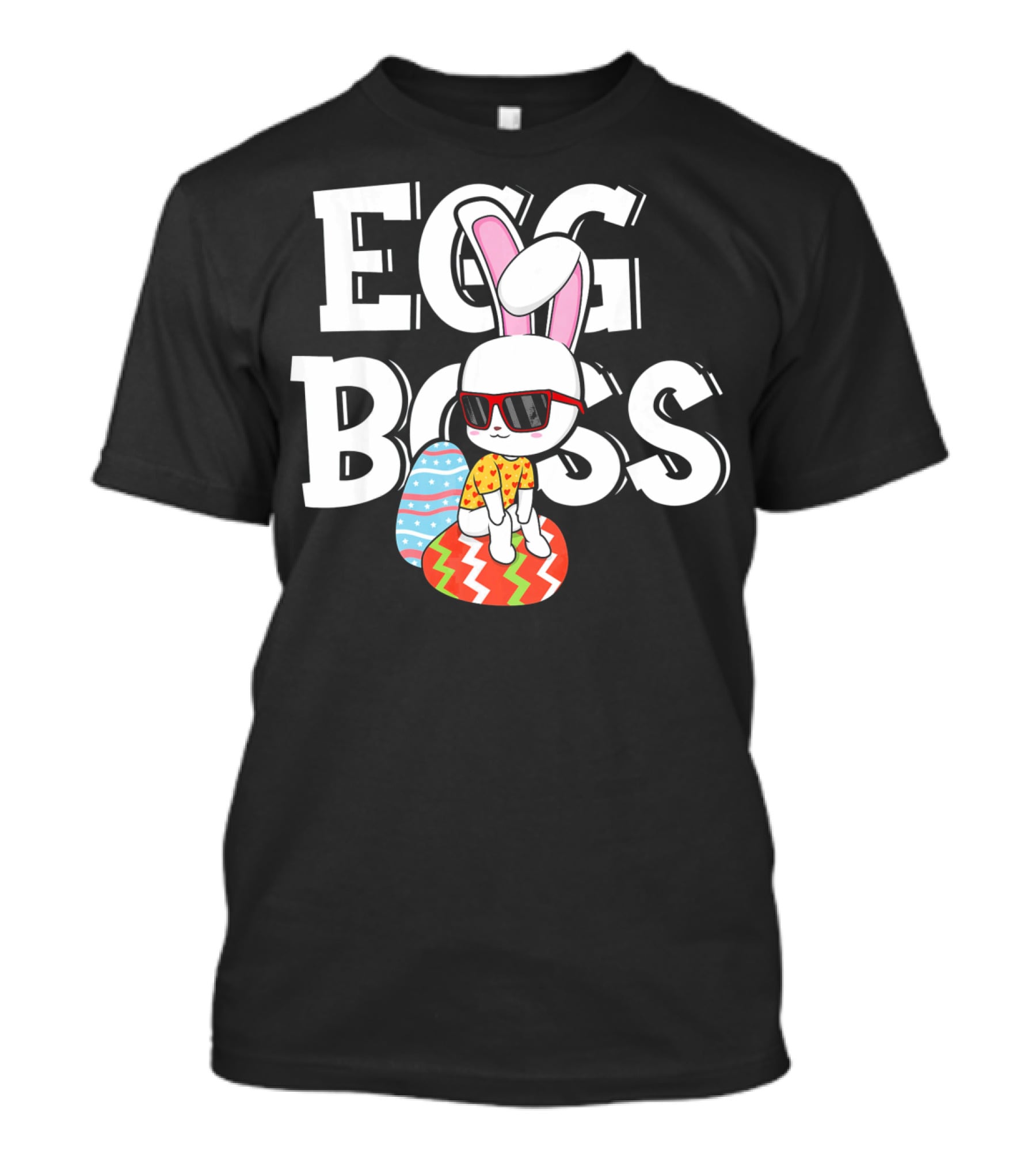 EGG BOSS Funny Easter Egg Bunny With Sunglasses T-Shirt