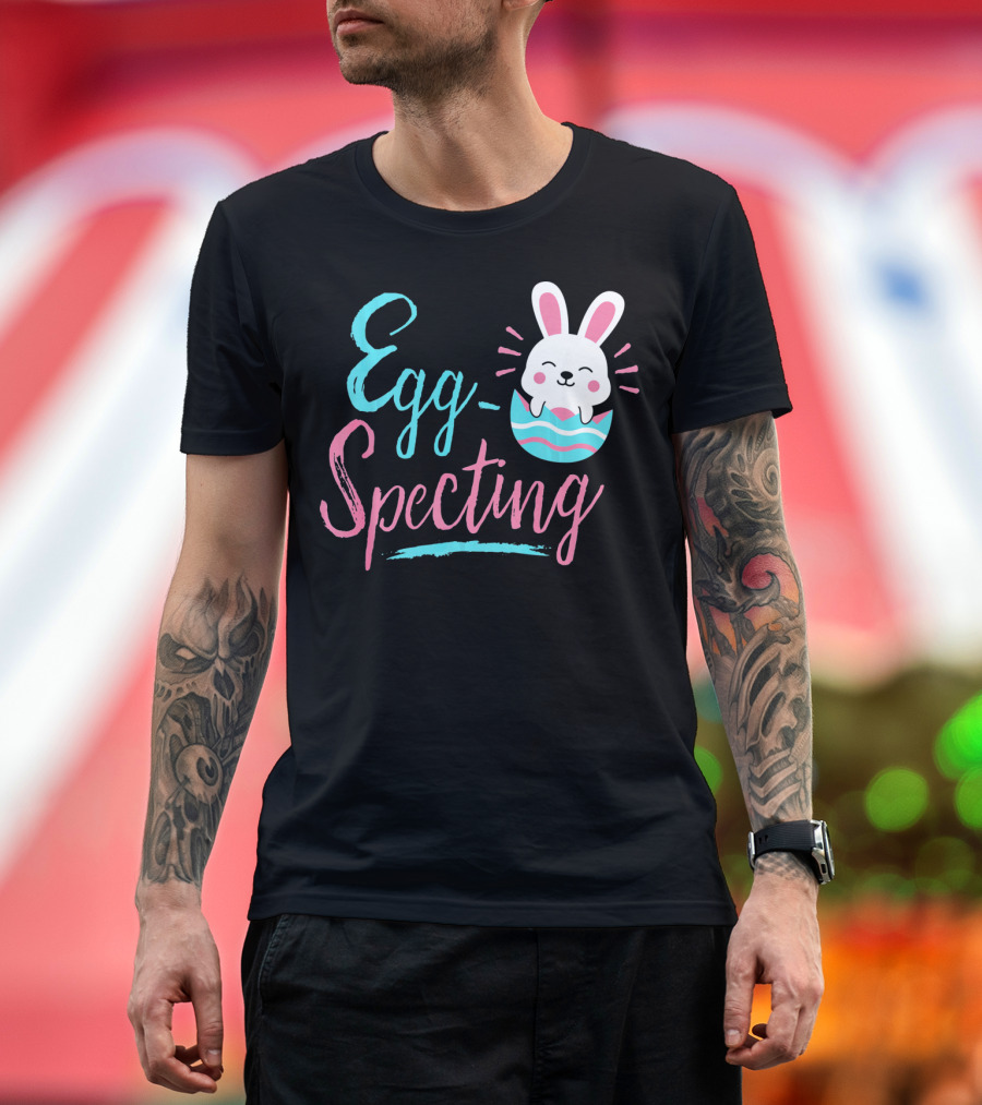 Egg-Specting Funny Easter Bunny in Decorated Egg T-Shirt