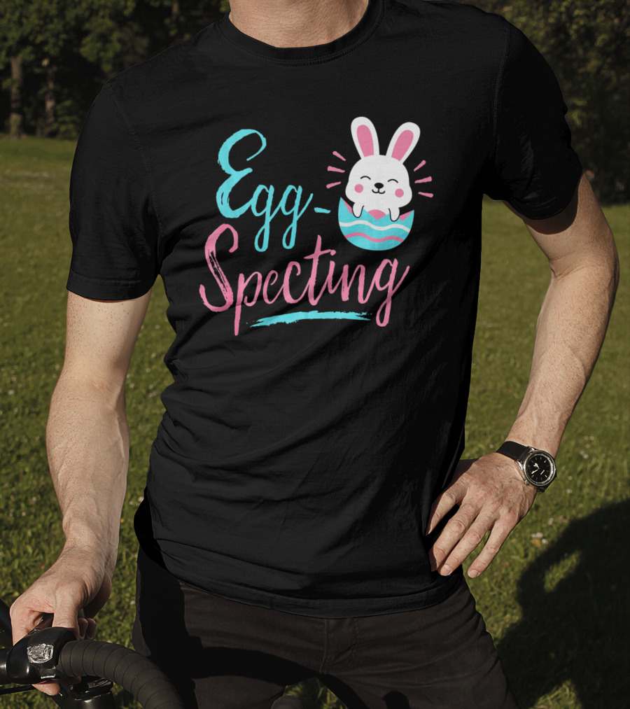 Egg-Specting Funny Easter Bunny In Decorated Egg T-Shirt