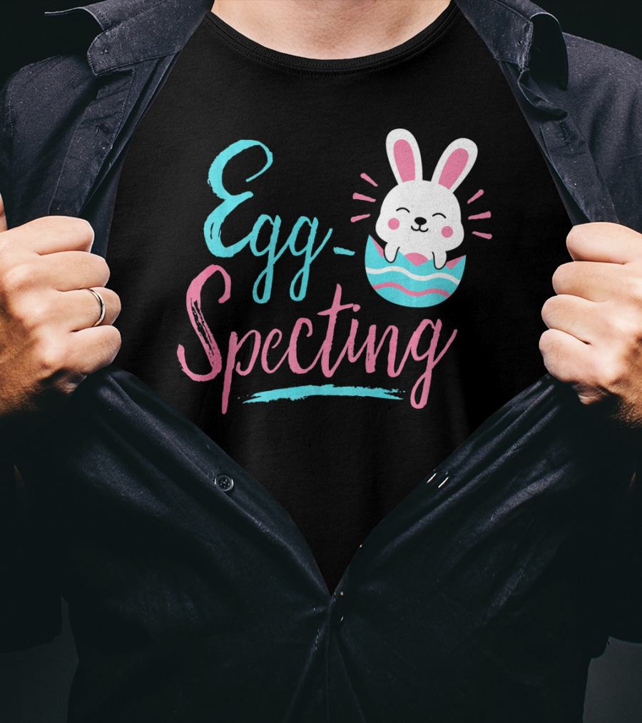 Egg-Specting Funny Easter Bunny In Decorated Egg T-Shirt
