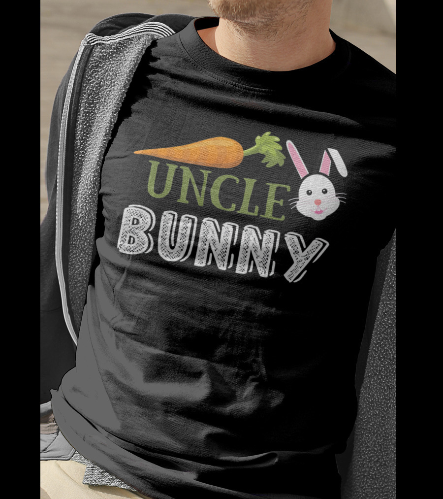 Uncle Bunny Easter Carrot Rabbit Head T-Shirt