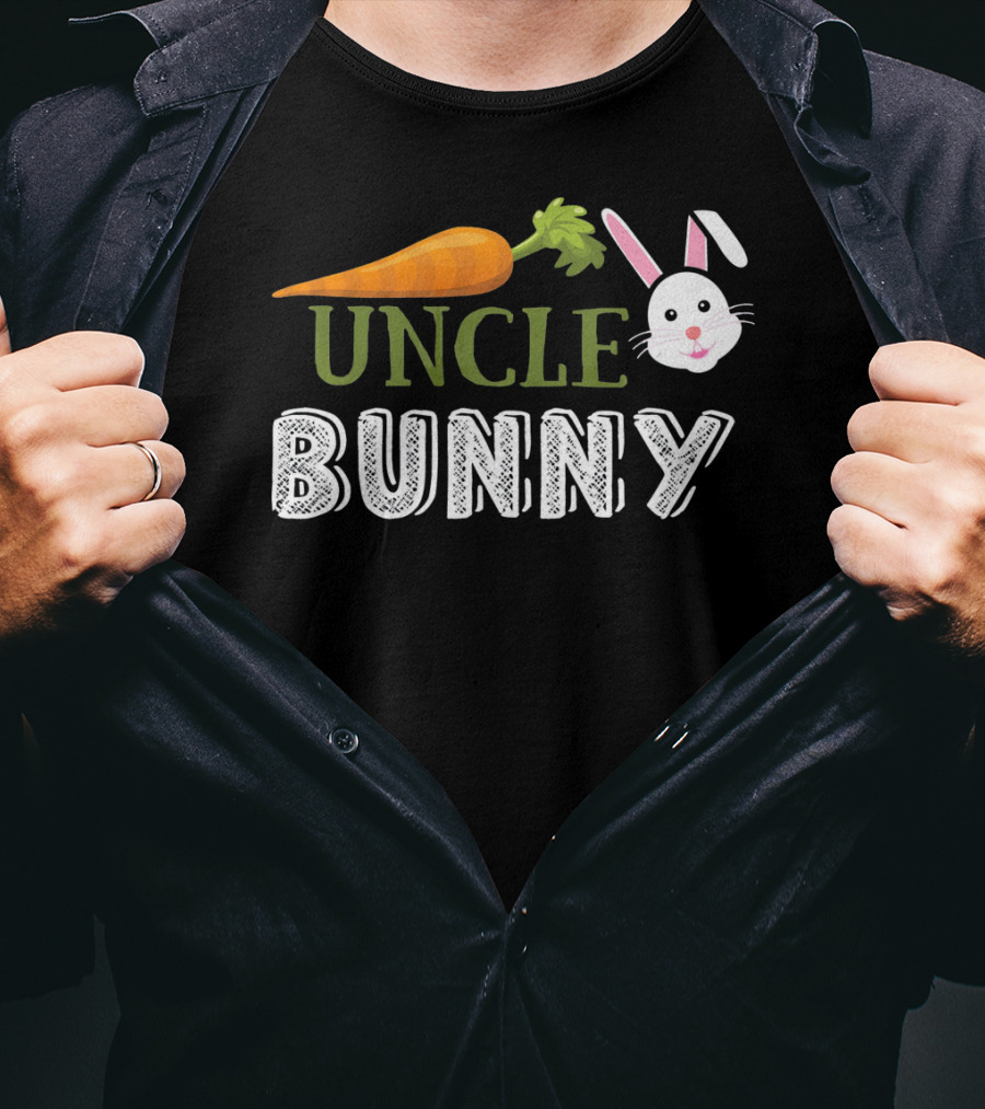 Uncle Bunny Easter Carrot Rabbit Head T-Shirt