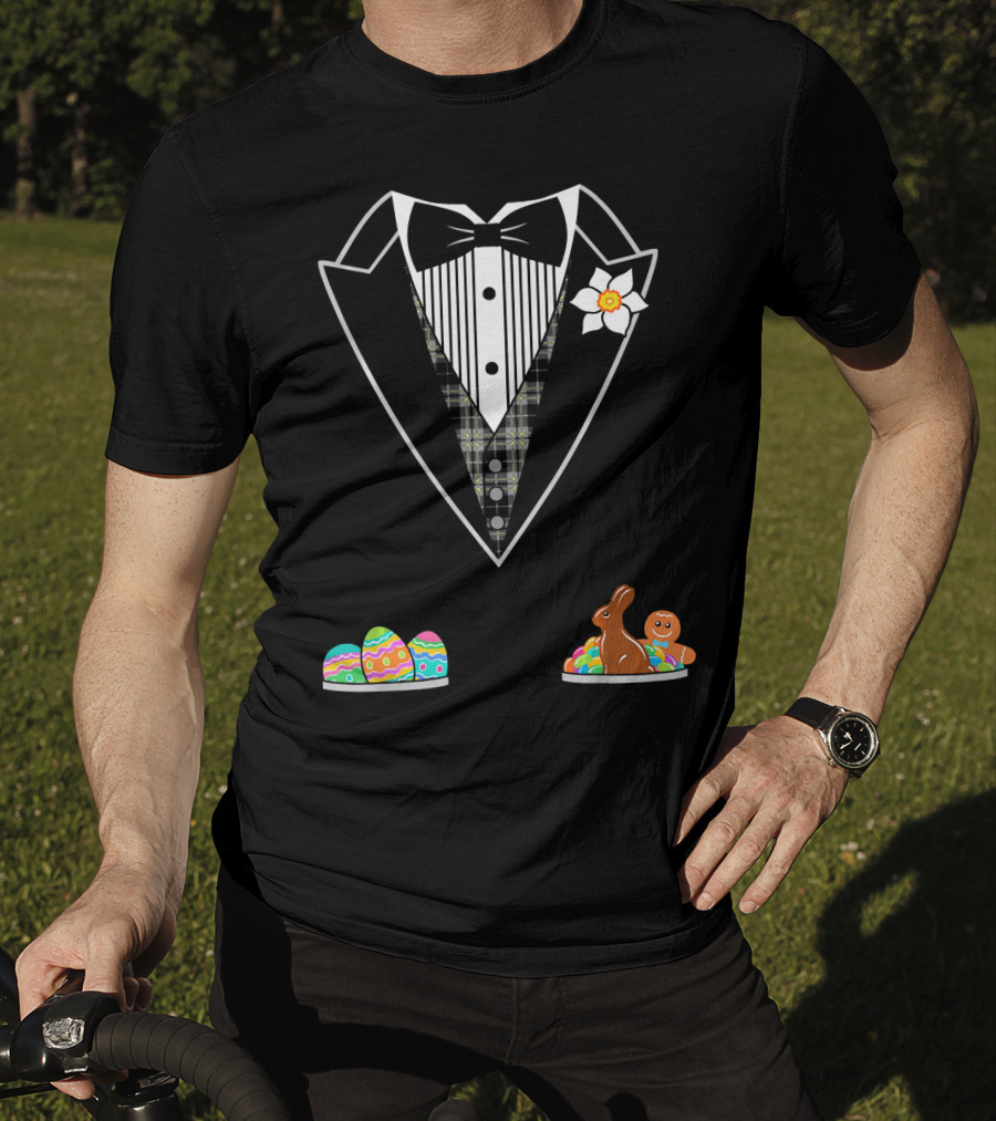 Easter Tuxedo With Eggs Chocolate Bunny And Gingerbread T-Shirt