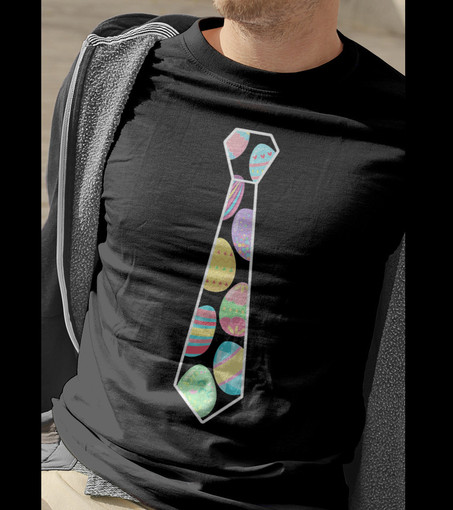 Colorful Easter Eggs Neck Tie T-Shirt