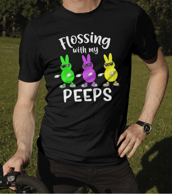 Flossing With My Peeps Bunny Dancing Fun T-Shirt