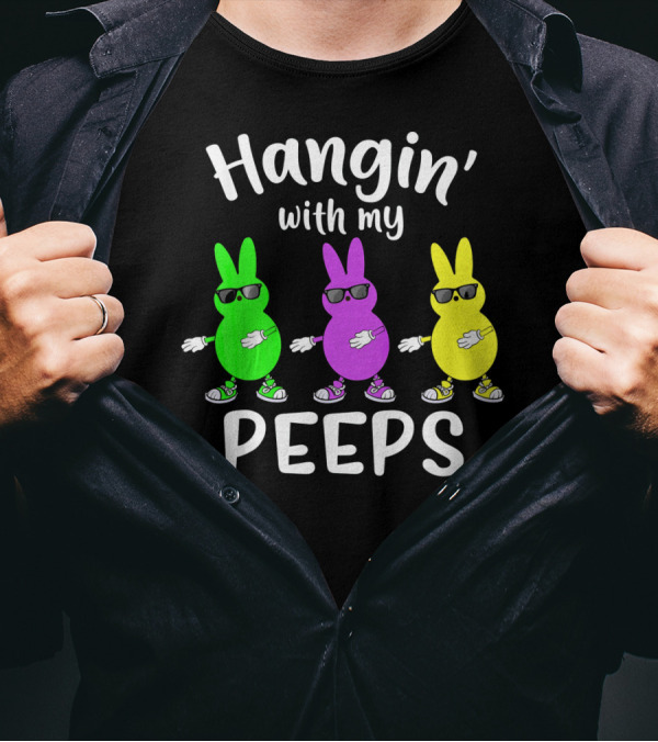 Hangin With My Peeps Funny Bunny Sunglasses Trio T-Shirt