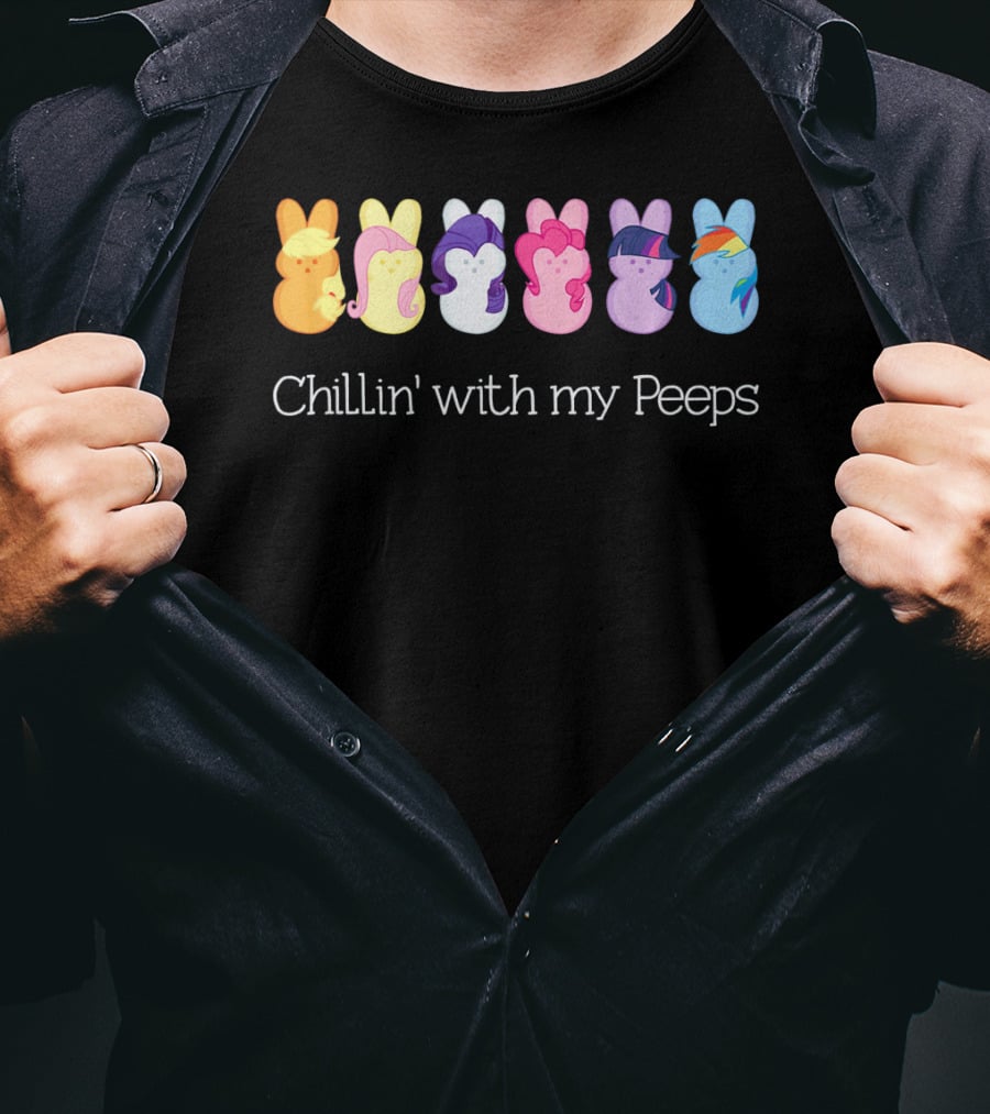 Chillin' With My Peeps Funny Easter Bunny Friends T-Shirt