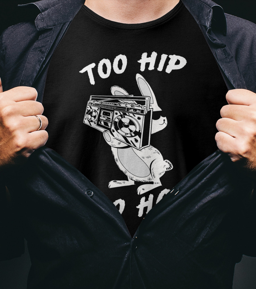 Too Hip To Hop Easter Bunny Rapp Boombox Cool Shades T-Shirt
