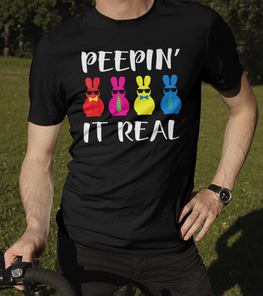 Peepin It Real Easter Bunni Sunglasses Bowties And Ties T-Shirt