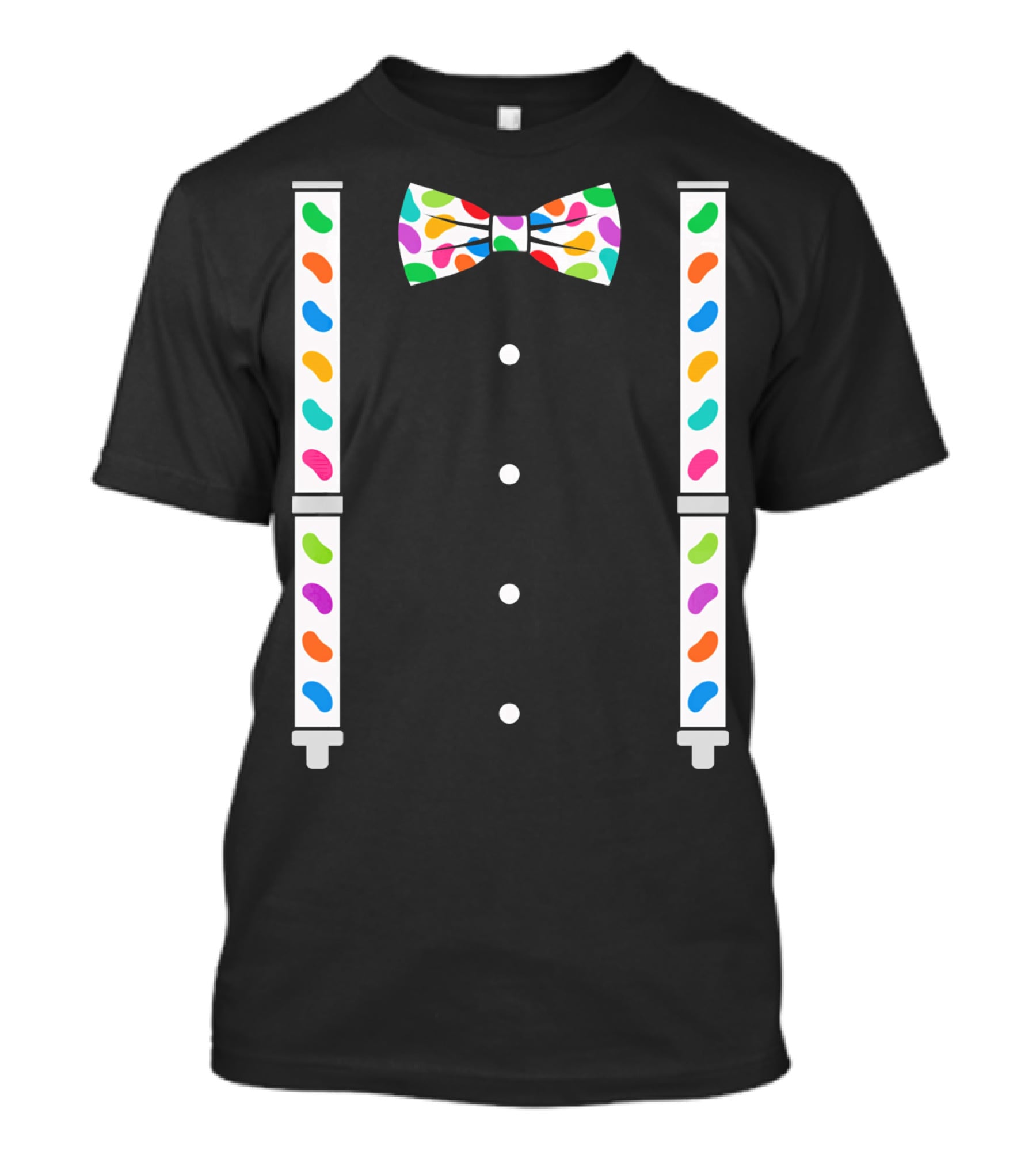 Easter Jelly Beans Bow Tie And Suspenders T-Shirt