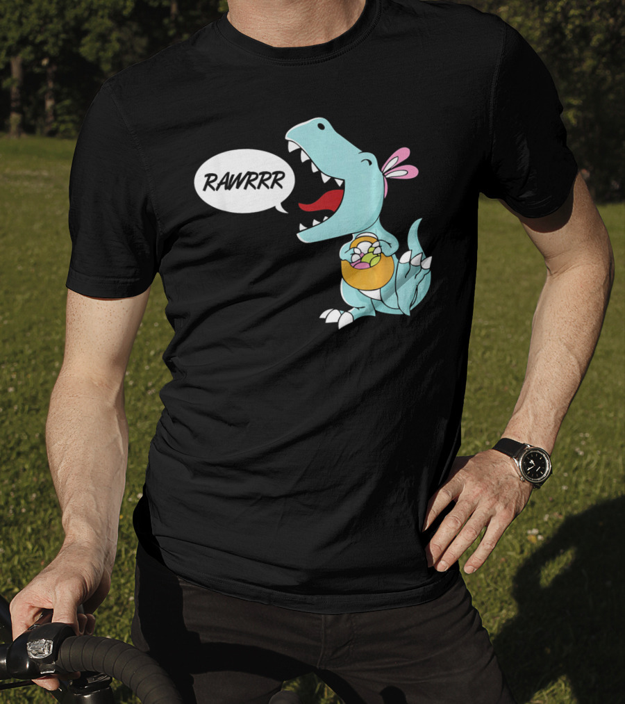 Rawrrr Bunnysaurus Rex Easter Dinosaur With Basket T-Shirt