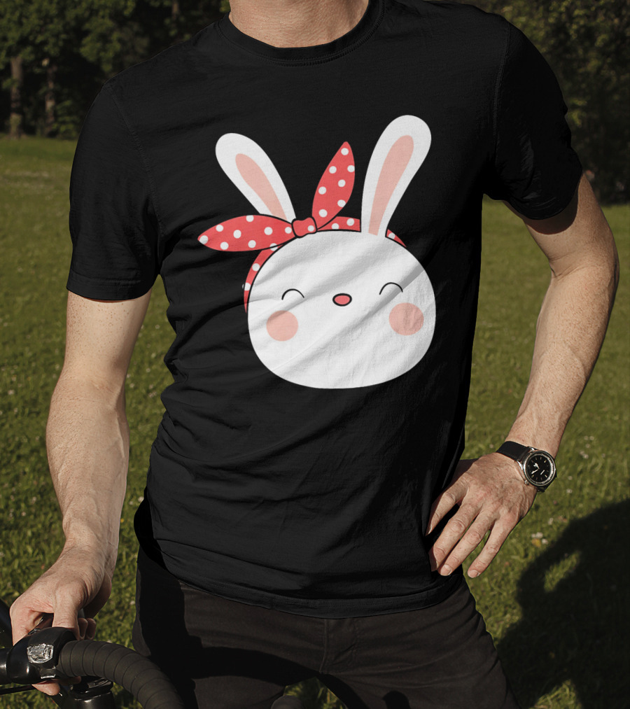 Easter Bunny With Polka Dot Headband T-Shirt