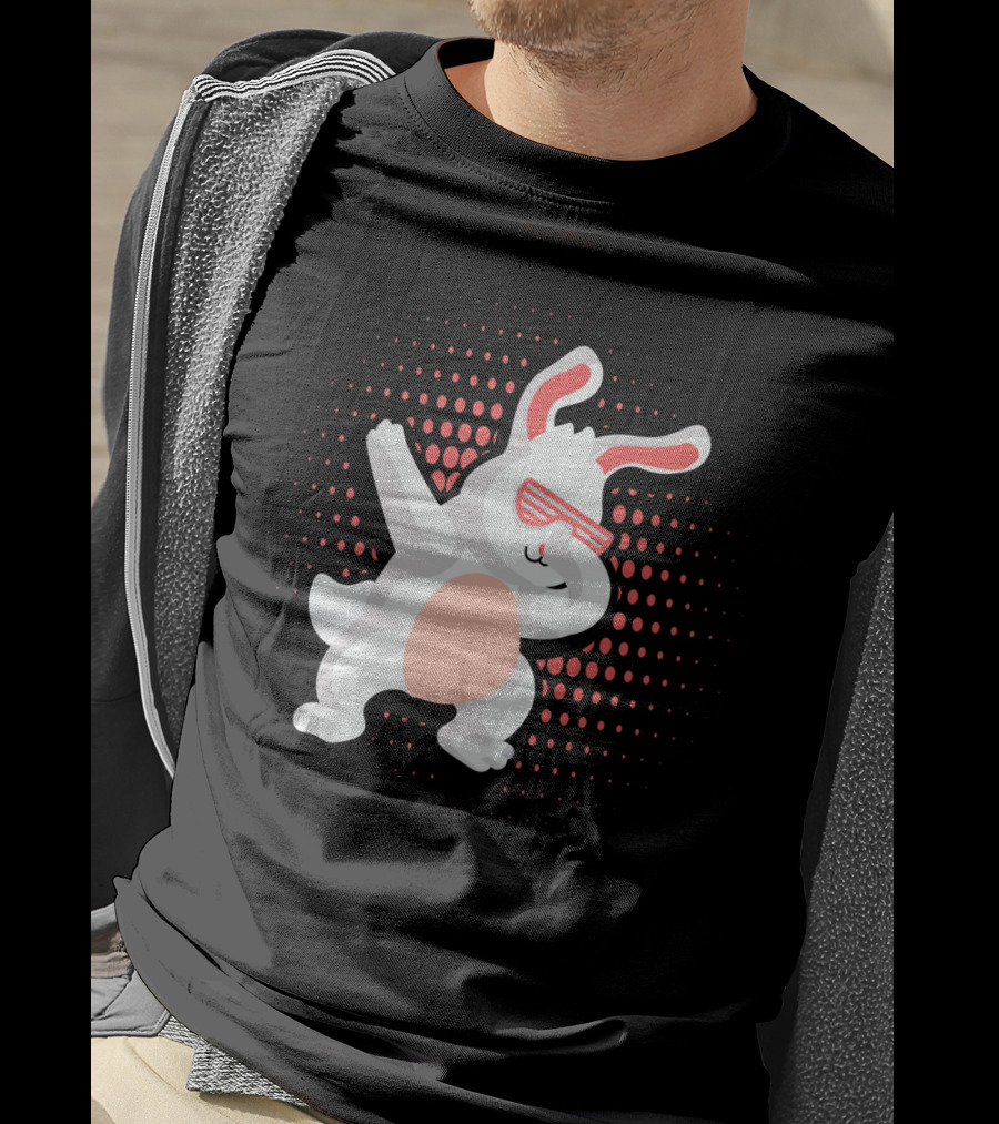 Funny Dabbing Hip Hop Bunny Easter With Shades T-Shirt