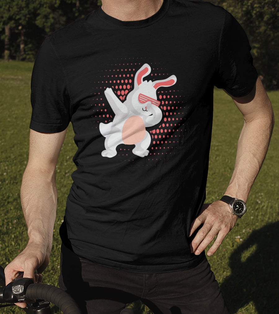 Funny Dabbing Hip Hop Bunny Easter With Shades T-Shirt