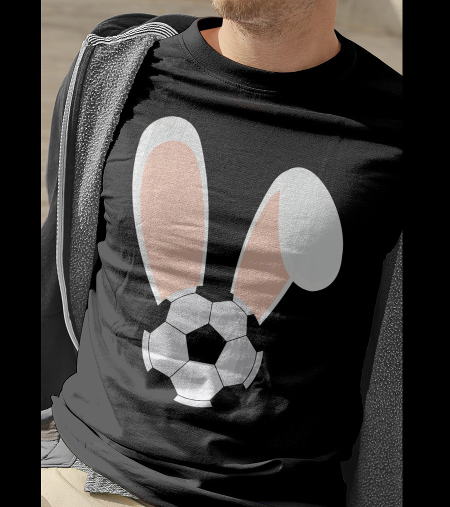Easter Rabbit Bunny Ears Soccer Ball Combination T-Shirt