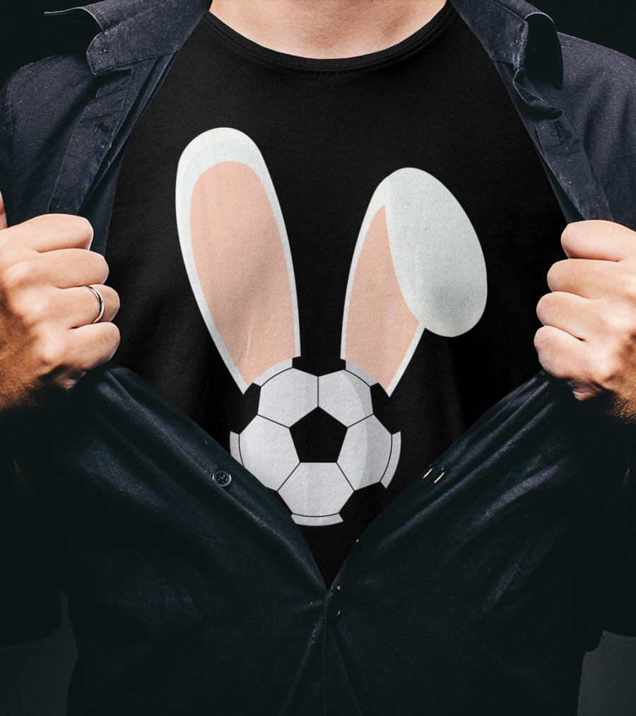 Easter Rabbit Bunny Ears Soccer Ball Combination T-Shirt