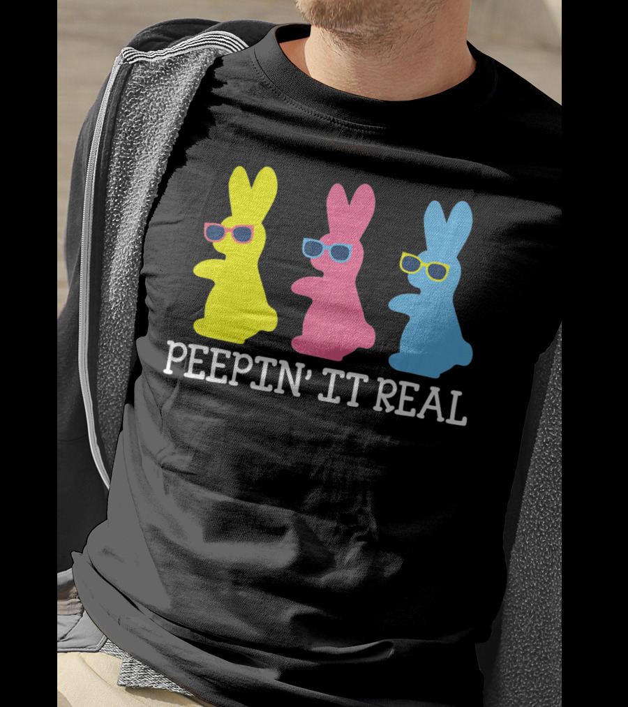 Peepin It Real Colorful Easter Bunny Sunglasses Trio T-Shirt