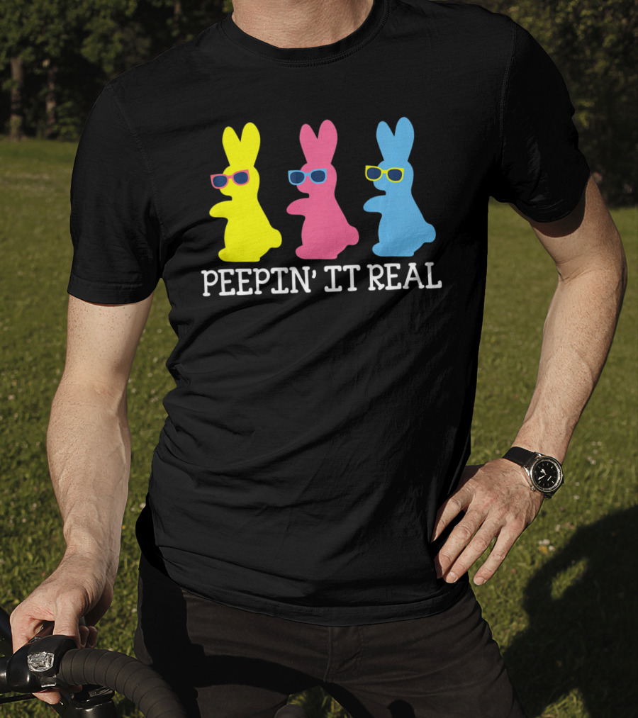 Peepin It Real Colorful Easter Bunny Sunglasses Trio T-Shirt