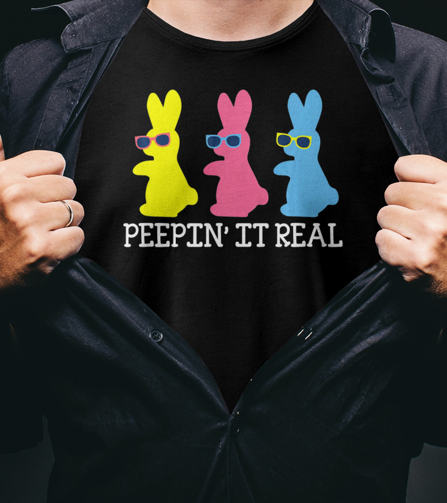 Peepin It Real Colorful Easter Bunny Sunglasses Trio T-Shirt