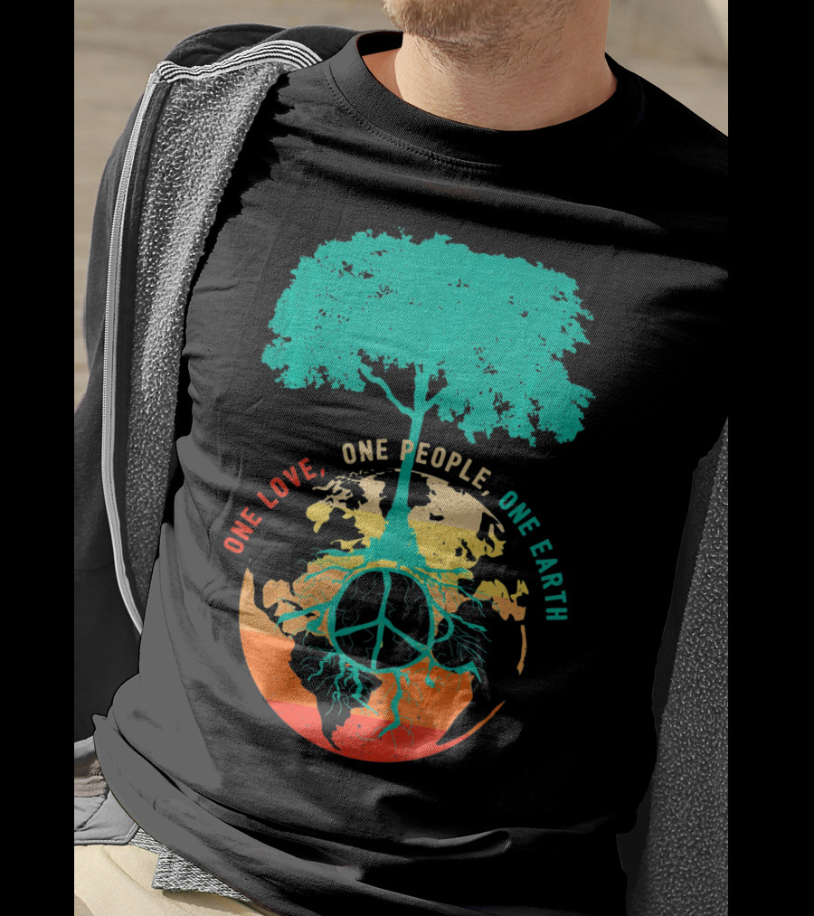 One Love One People One Earth Peace Tree T-Shirt