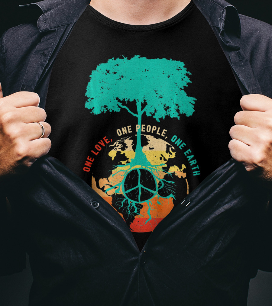 One Love One People One Earth Peace Tree T-Shirt