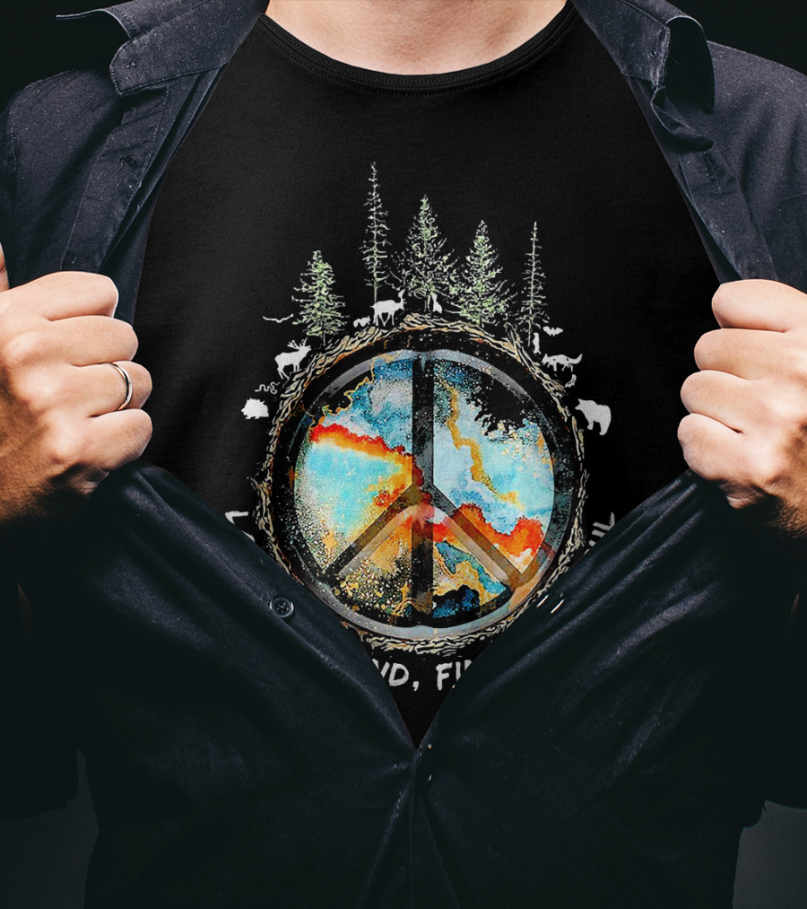 Lose Your Mind Find Your Soul Peace Symbol Forest Wildlife T-Shirt
