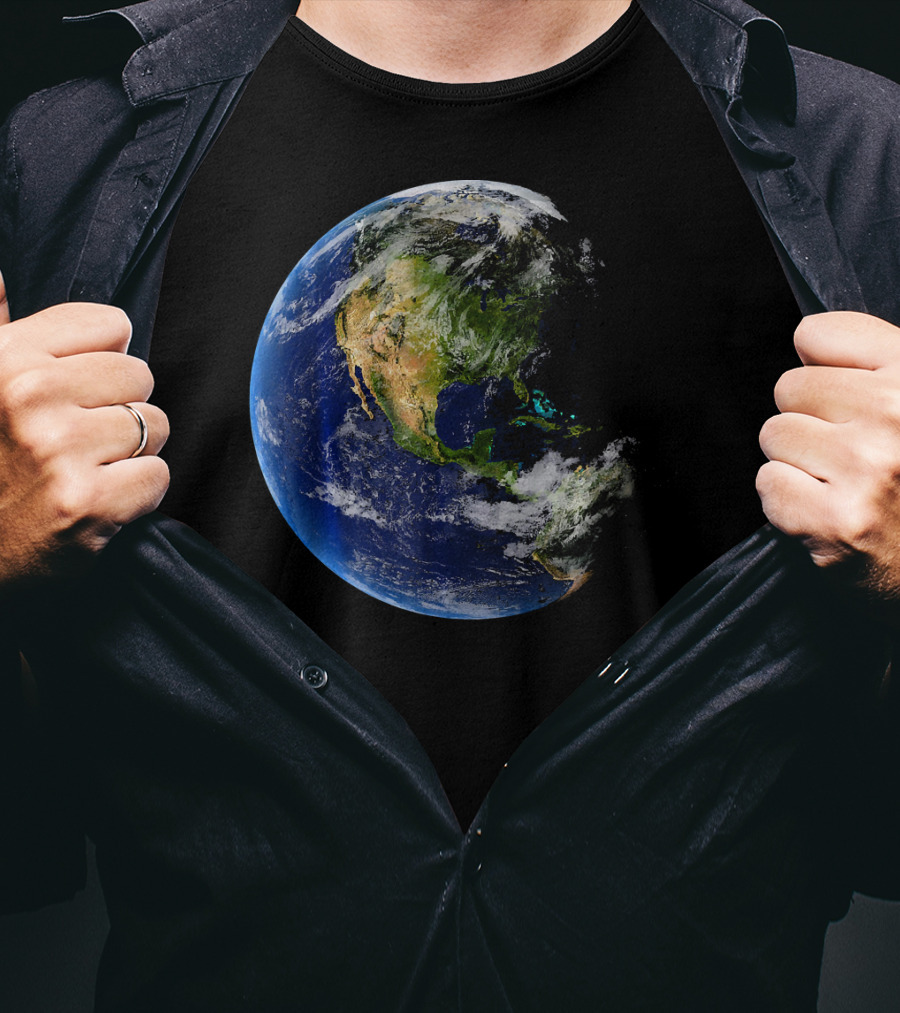 Planet Earth North America Globe T-Shirt
