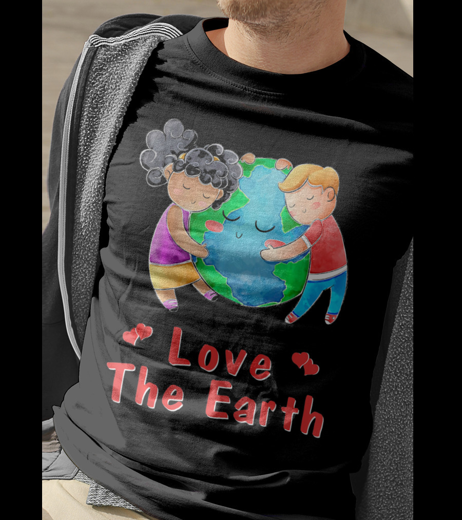 Love The Earth Children Hugging Globe T-Shirt