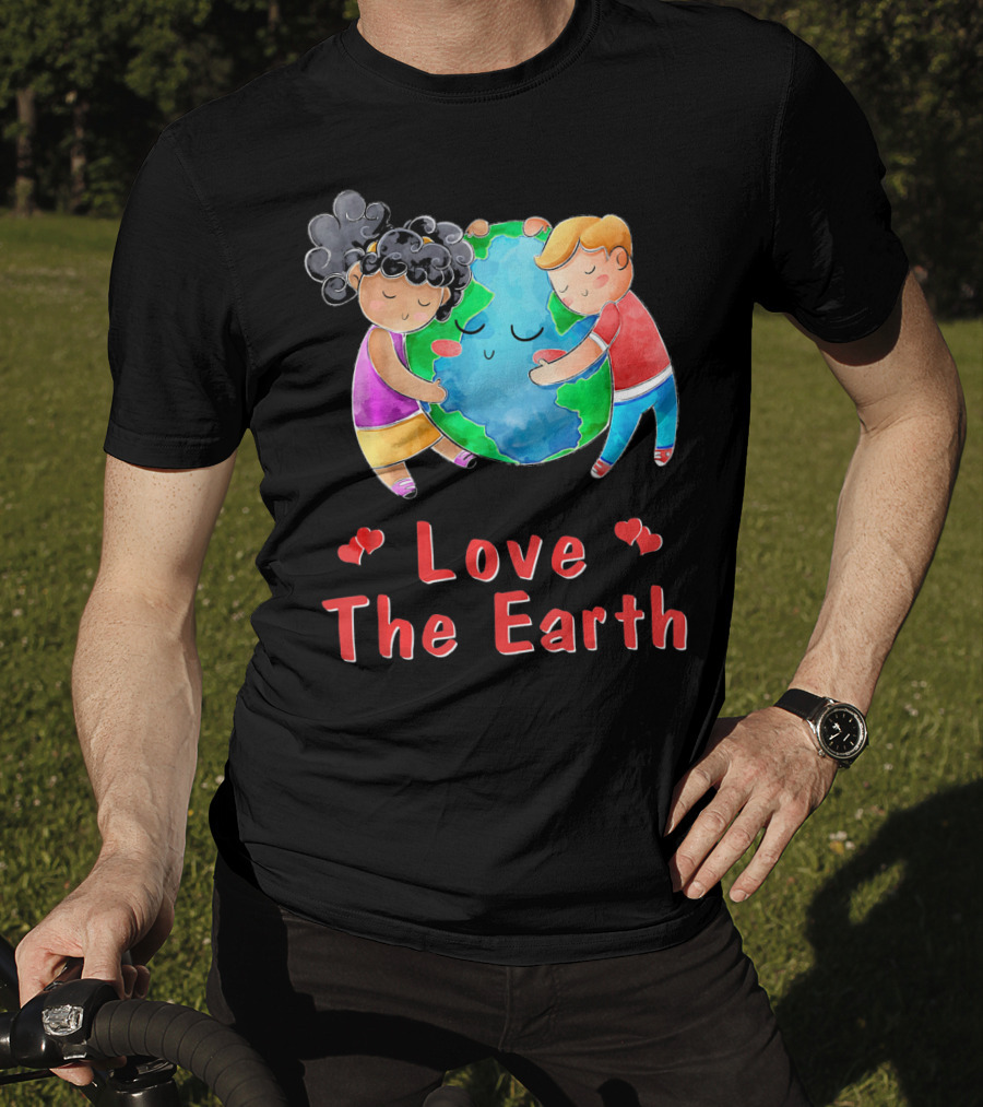 Love The Earth Children Hugging Globe T-Shirt