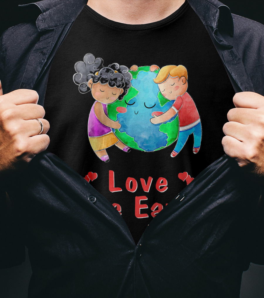 Love The Earth Children Hugging Globe T-Shirt