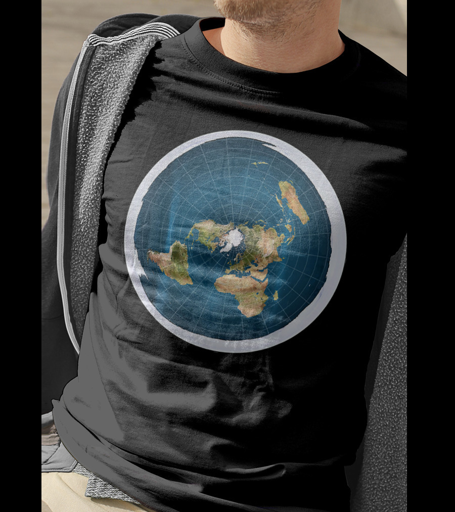 Map Of The Flat Earth Circular Projection T-Shirt