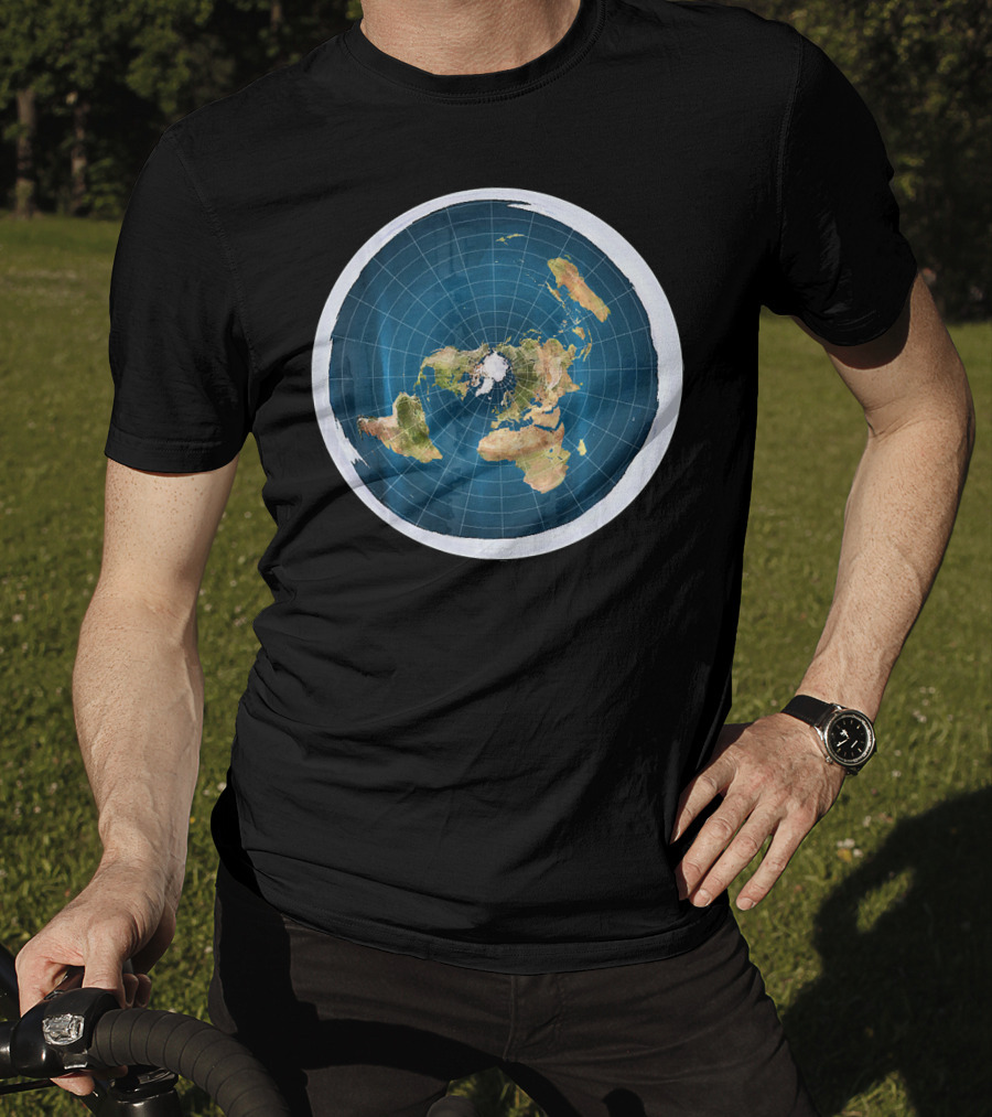 Map Of The Flat Earth Circular Projection T-Shirt
