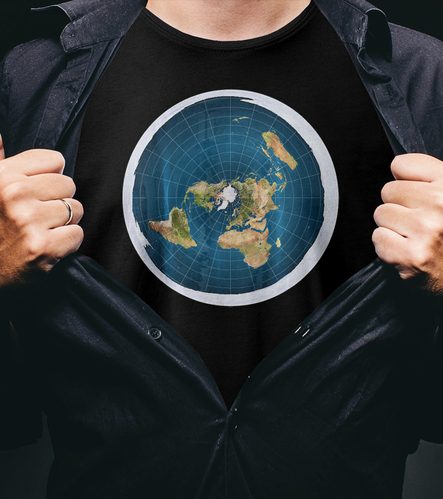 Map Of The Flat Earth Circular Projection T-Shirt