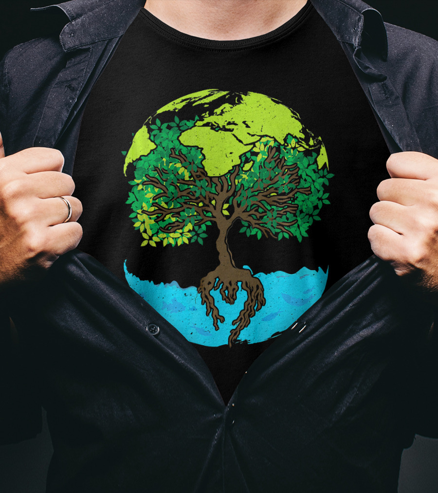 World Environment Earth Day Save The Tree Planet Nature Conservation T-Shirt