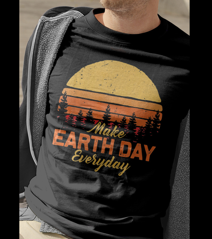 Make Earth Day Everyday Sunset Forest T-Shirt