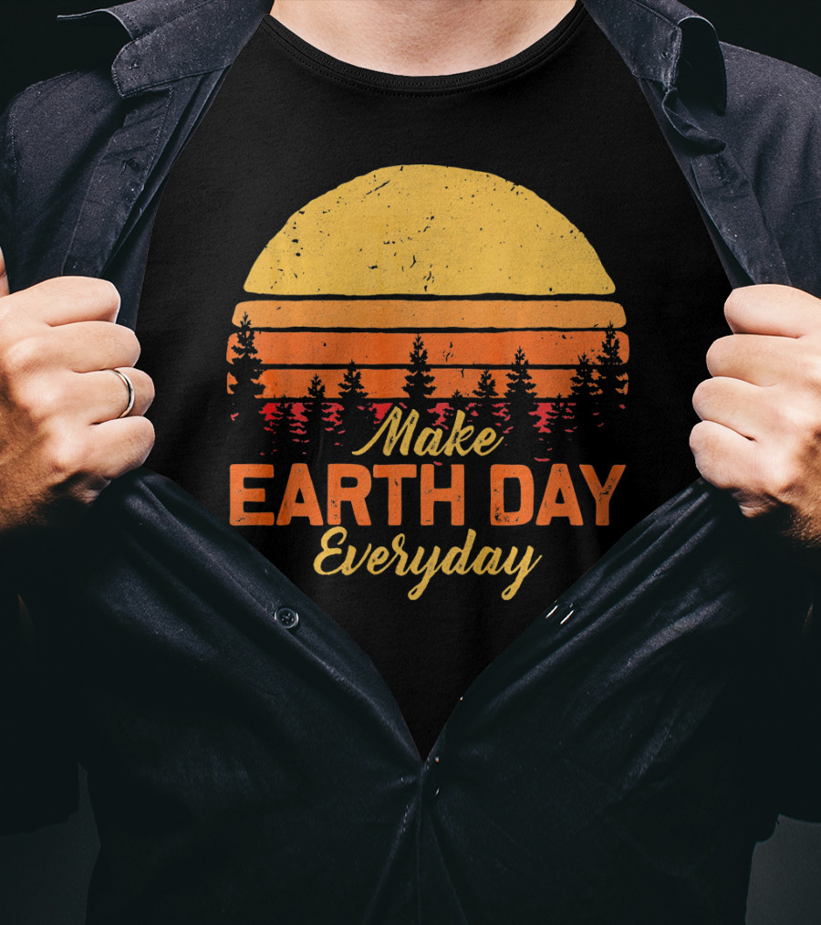 Make Earth Day Everyday Sunset Forest T-Shirt