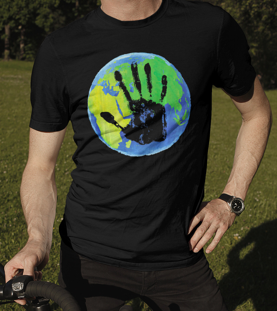 Earth Day Globe With Handprint Nature Conservation T-Shirt