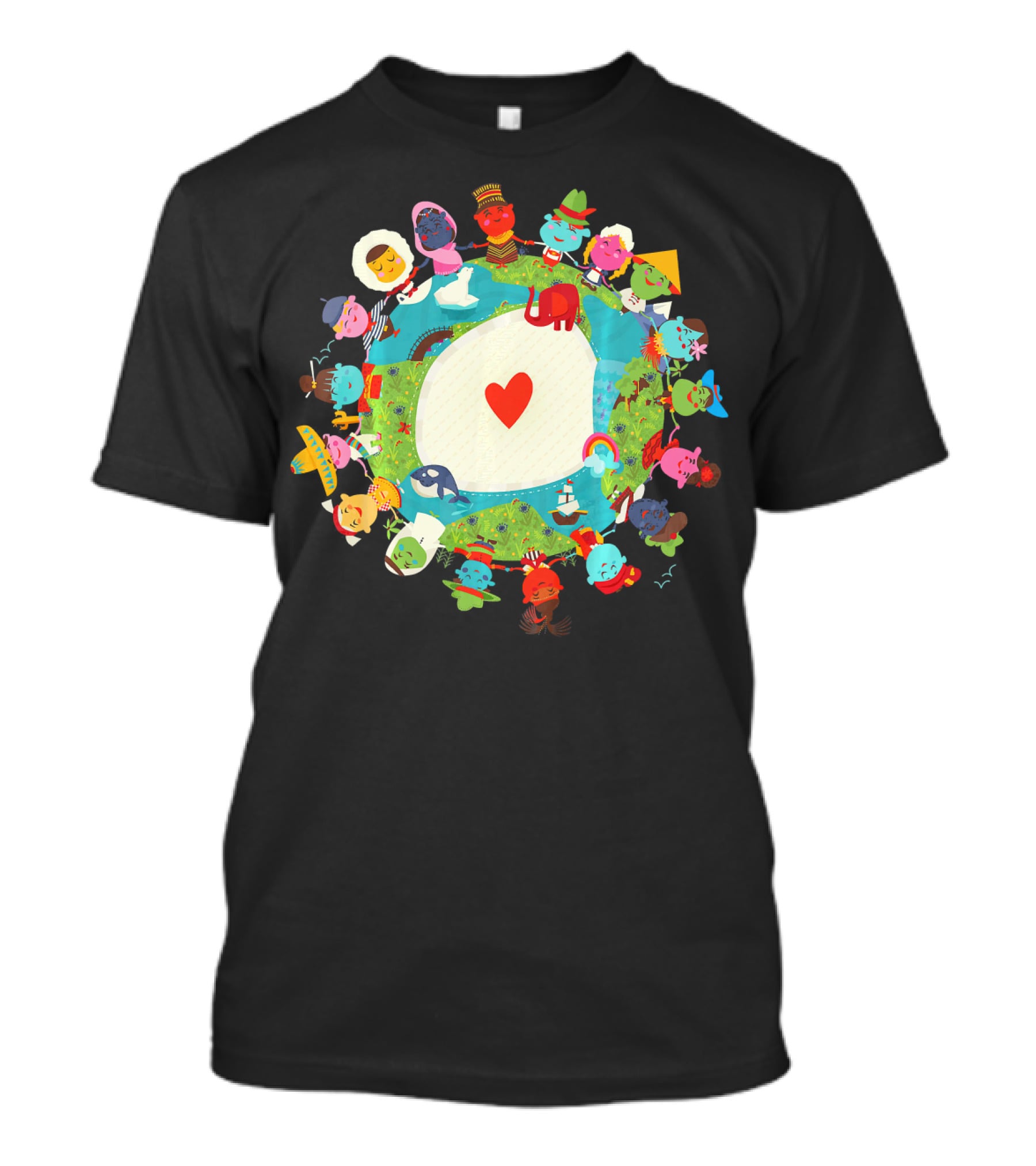 Kids United In Love For The Planet Earth With Heart And Diverse Children T-Shirt