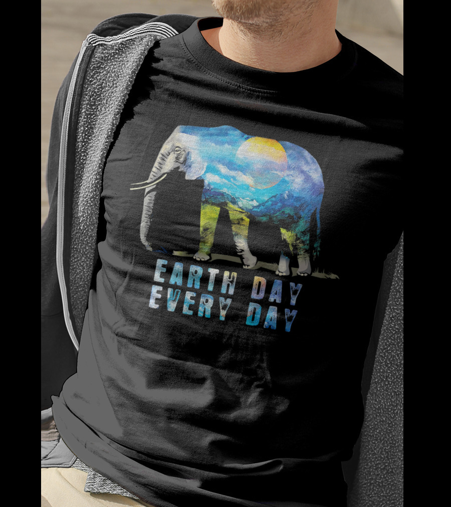 Elephant Earth Day Every Day Nature Scene T-Shirt