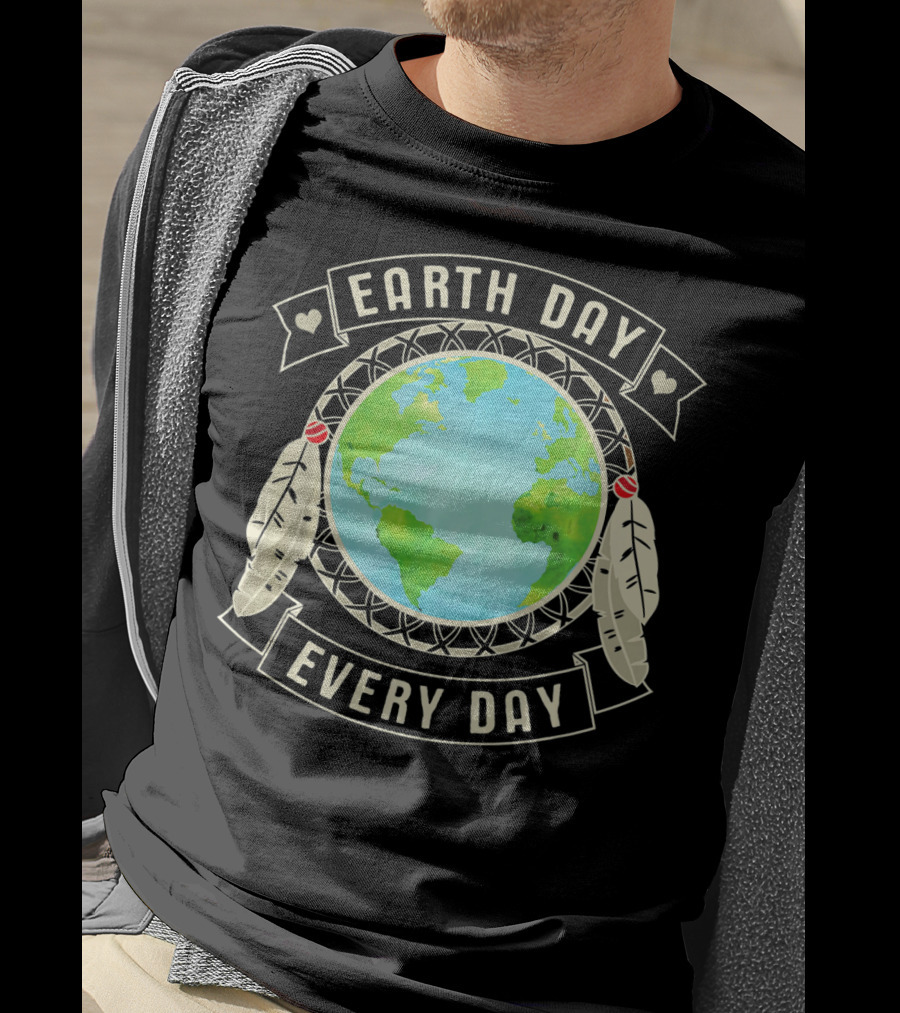 Earth Day Every Day Dreamcatcher Globe Feathers T-Shirt