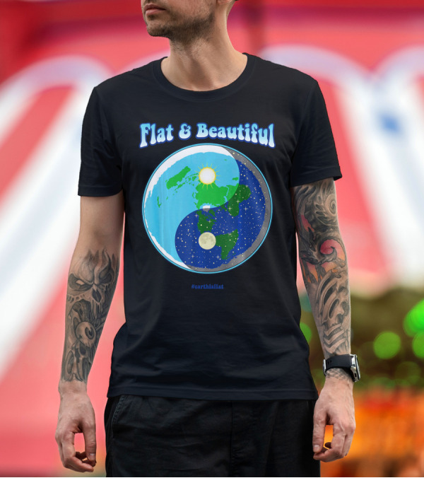 Premium T-Shirt: Flat and Beautiful Earth Ying Yang #earthisflat T-Shirt Flat and Beautiful Earth Ying Yang #earthisflat T-Shirt