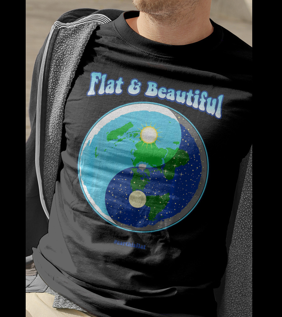 Flat And Beautiful Earth Ying Yang #earthisflat T-Shirt