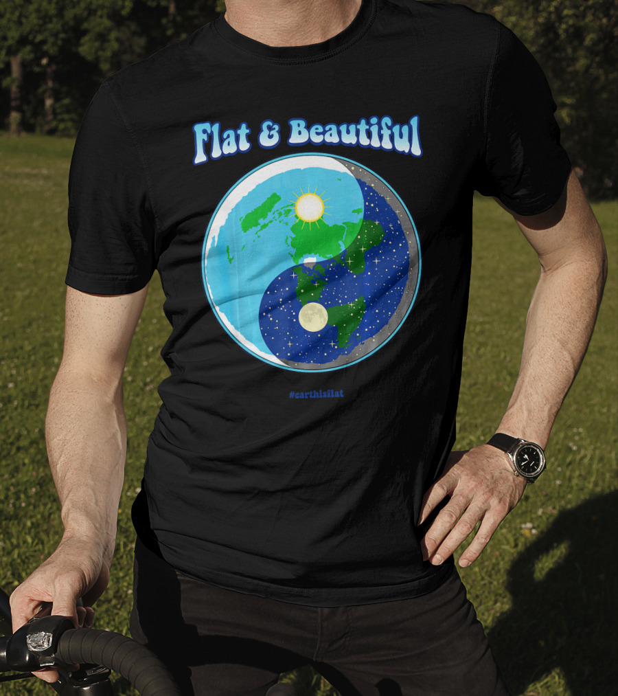 Flat And Beautiful Earth Ying Yang #earthisflat T-Shirt